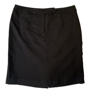 Anne Klein Women Skirt Size 10 Black Pencil Button Stretch 32” Inseam Above Knee